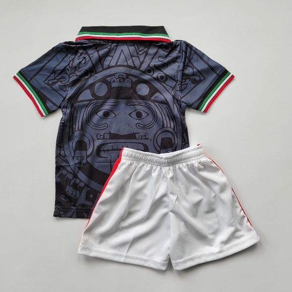 Kids Mexico 1998 World Cup uniform black jersey set - Picture 4 of 4